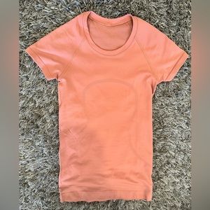 lululemon swiftly tech top short sleeve salmon/coral pink